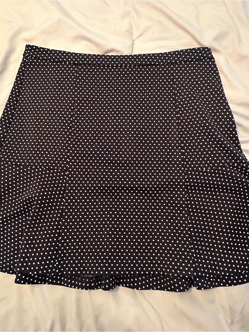 Michael Kors Black and White Polka Dot A-Line Skirt